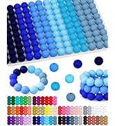 160PCS FIVEIZERO 15mm Silicone Beads for Keychain Making - Mixed Color Round Rubber Beads Bulk, D...