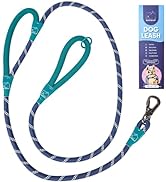 ATIFBOP 6FT Dog Leashes Heavy Duty Double Handles, Lockable Metal Carabiner Clip,Durable Rope Dog...