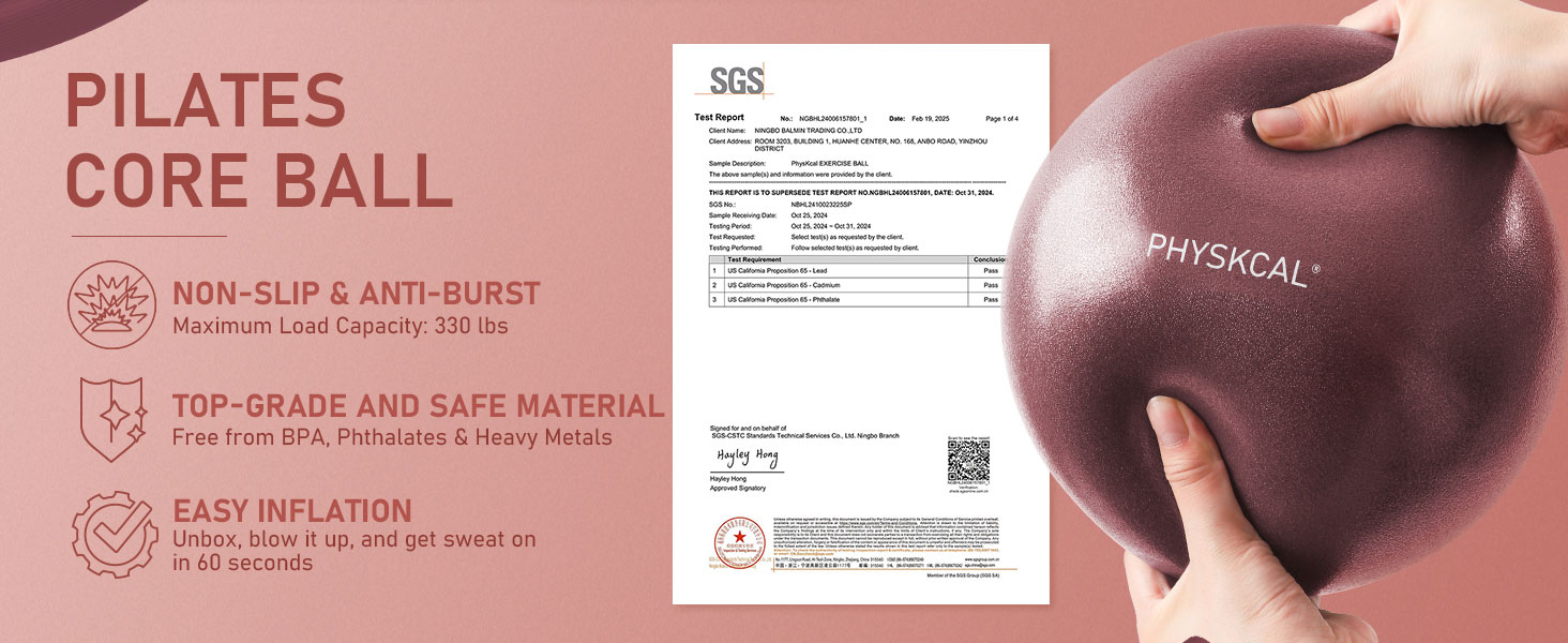 Pilates ball made from safe material