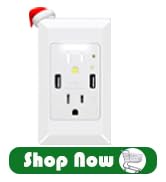 USB Outlet with Night Light,GreenCycle 15 Amp Electrical Outlet with Nightlight,4.2A High Speed D...