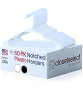 Plastic Hangers 50 Pack, Strong Space Saving Clothes Hanger, Made in USA, Perfect Shirt or Coat P...