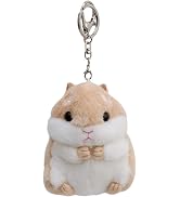 Jowxsx Cute Khaki Plush Hamster Keychain Plush Toy Keychain Charms Wallet Backpack Handbag Charms...