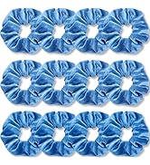 IVARYSS Azure Blue Scrunchies Bulk, Premium Velvet Soft Hair Scrunchy, Solid Colors Thick Elastic...