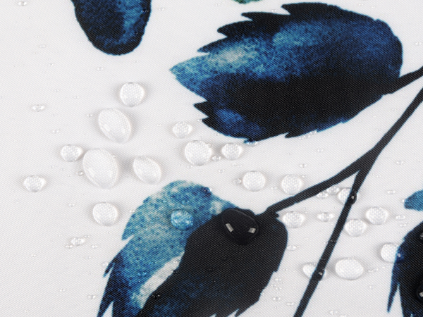blue shower curtain