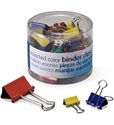 OfficemateOIC Binder Clips, Assorted Colors and Sizes, 30 Clips per Tub (31026)