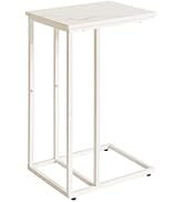 Aibiju C Shaped End Table, Small Side Table for Sofa and Bed, White bedside table, Laptop Desk fo...