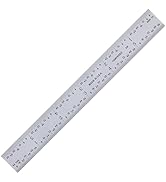 PEC Tools 6" Machinist Metal Ruler, 1/25" Thick X 3/4" Wide, Satin Chrome, High Carbon Steel Rule...