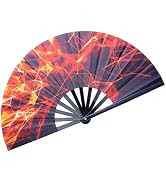 HONSHEN Folding Fan Chinese Hand Fans Rave Decorative Folding Fans Nylon-Cloth Fan Dance Fan for ...