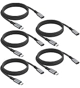 USB C Extension Cable 6FT 5-Pack, Type C Extender Cord USB 3.1(10Gbps) Male to Female Extension C...
