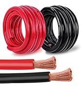 Kimbluth 2 Gauge Battery Cable Copper Wire, 5FT Red+5FT Black 2 AWG Welding Cable Standard USA OF...