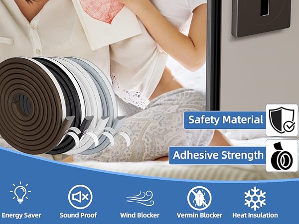 Wedge-Shape Black Foam Window Weather Stripping Door Seal Strip
