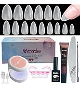 Short Almond Gel X Nail Tips Kit,510pcs Soft Gel Nail Tips Almond Shape,15 Size Pre-Shaped Matte ...