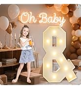 HXWEIYE Big Light Up Letters &,3FT Large Marquee Letters with lights, Mosaic Balloon Frame, Giant...