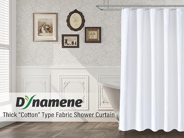 white shower curtain