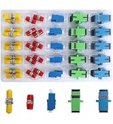 Eardion 50 Pieces Fiber Optic Coupler Kit, SC/UPC, SC/APC, LC, ST, FC Simplex Fiber Optic Adapter...