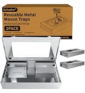 Reusable Metal Mouse Traps 2 Pack – Heavy Duty Humane Mouse Trap, Mechanical Catch Design, Easy S...