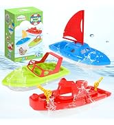 Toy Boats, 3 PCS Boat Bath Toy Toddler Pool Toys, Toy Boats for Water Play Plastic Toy Boats for ...