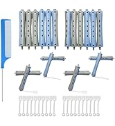 MOODKEY 20pcs Perm Rods, Plastic Hair Rollers Heatless Hair Curlers Set with 1pc Rat Tail Comb fo...