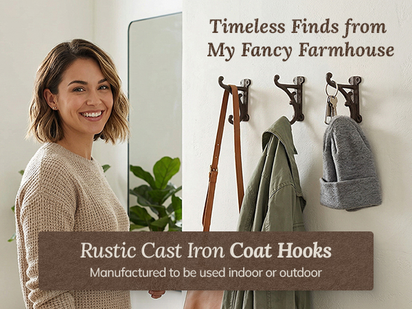 Timeless Finds from My Fancy Farmhouse - Rustic Cast Iron Coat Hooks