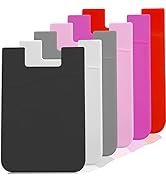 Adhesive Phone Wallet Card Holder for Phone Case, Silicone Credit Business ID Cards Pocket on Bac...