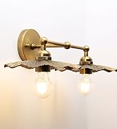 JiMuBeam 2 Lights Brass Finish Wall Sconce Lamps with Metal Lampshades for Lving Room