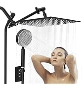 Shower Heads with Handheld Spray Combo 10" Matte Black High Pressure Rain Shower Head 11" Adjusta...