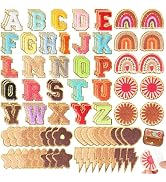 Patches Self-Adhesive Chenille Letters for Clothing: KINGSOW Vintage 124PCS Embroidered Stick On ...