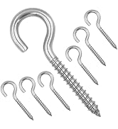 ZUSFUL 3.2 Inches 304 Stainless Steel Screw Eyes 6 Pack,Heavy Duty Screw in Hooks for Hammock Sta...