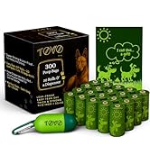 TOVO PRIME 300 Dog Poop Bags with Dispenser | 20 Rolls (15 Bags per Roll) | Leak-Proof & Extra St...