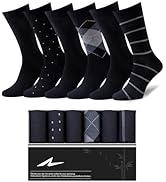 Niorasen Mens Dress Socks, 6 Pairs Soft Breathable Bamboo Rayon Socks, Classic Mid Calf Socks for...