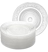 Frcctre 12 Pack Glass Salad Plates, 7 Inches Glass Fruit Dessert Plates, Clear Glass Appetizer Di...
