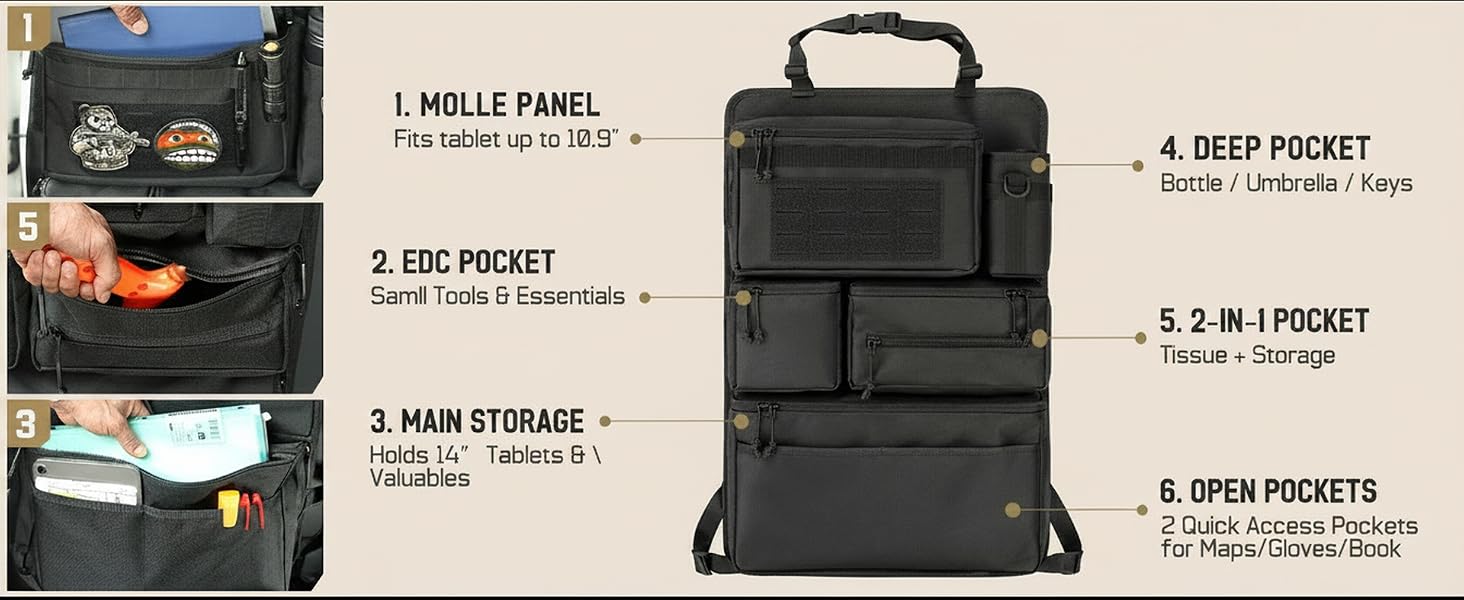 car seat back organizer