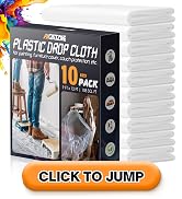 12 x 9 Ft Plastic Drop Cloths (10-Pack) - Disposable Painter's Sheeting & Tarps for Painting, Wat...