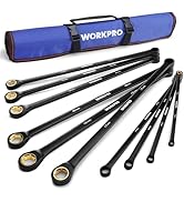 WORKPRO Extra Long Ratcheting Wrench Set, 10-Piece Anti-Slip Double Box Wrenches Set, Metric 8-19...