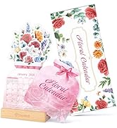 Ospelelf Floral Desk Calendar 2026-2027, Mini Pink Standing Motivational Rose Decorative Calendar...