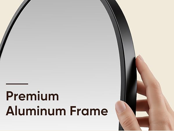 Arched Full Length Standing Leaning Mirror Body Aluminum Alloy Thin Frame Suitable Bedroom Cloakroom