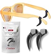 Setex Gecko Grip Ear Hook Grips for Glasses, (2 Black Pairs) USA Made, Innovative Microstructured...