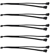 LANMINGLEL 5-Pack 1 to 2 PWM Fan Splitter Cable,12 inch 2 Way PC Fan Power Extension Cable Male t...