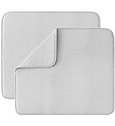 SUBEKYU Microfiber Dish Drying Mat for Kitchen Counter, Absorbent Dishes Drainer/Rack Pad for Cou...