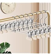 14Inch Pants Hangers with Wide Clips 30 Pack Adjustable Skirt Hangers for Women Non-Slip Clothes ...
