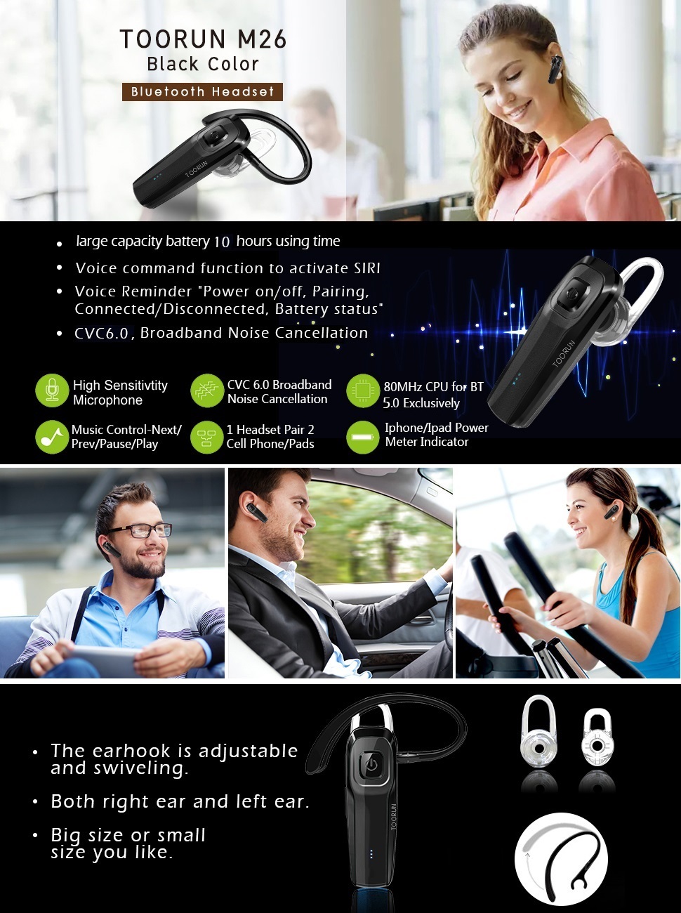 Bluetooth earpiece Bluetooth headpiece
