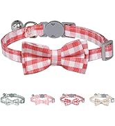 AIITLE Breakaway Cat Collar with Bells, Detachable Cat Collars with Bow Tie, 1 Pack Girl Boy Safe...