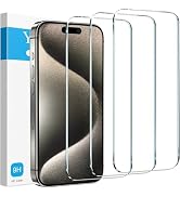 YMHML 3 Pack Compatible for iPhone 16 Plus / 15 Pro Max / 15 Plus Screen Protector Tempered Glass...