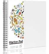 135lb/200gsm Marker Paper Pad, 8.3×8.9in Double Sided Bleedproof Marker Sketchbook, 30 Sheets Art...