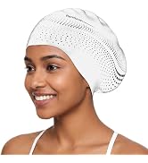 Rantizon Unisex Swim Cap for Long Hair, Large Soft Silicone Womens Swim Caps for Braids, Dreadloc...