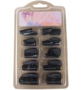 100 Pcs Black DIY Acrylic Gel French Nail Art Colored French Tips False Nail Tips False Nails and...