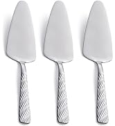 FULLYWARE Silver Cake Server, 9.4-inch Stainless Steel Pie Server Spatula, Pizza Server Set of 3,...