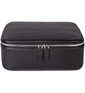 Hyfant Luxury Genuine Cowhide Leather Cosmetic Organizer Bag – Large Capacity Makeup & Toiletry T...