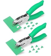 UCEC 1/6" Square Hole Punch and 1/4" Triangle Hole Punch, Handheld Meta | Small Hole Punch with S...