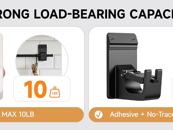 adhesive curtain rod holder